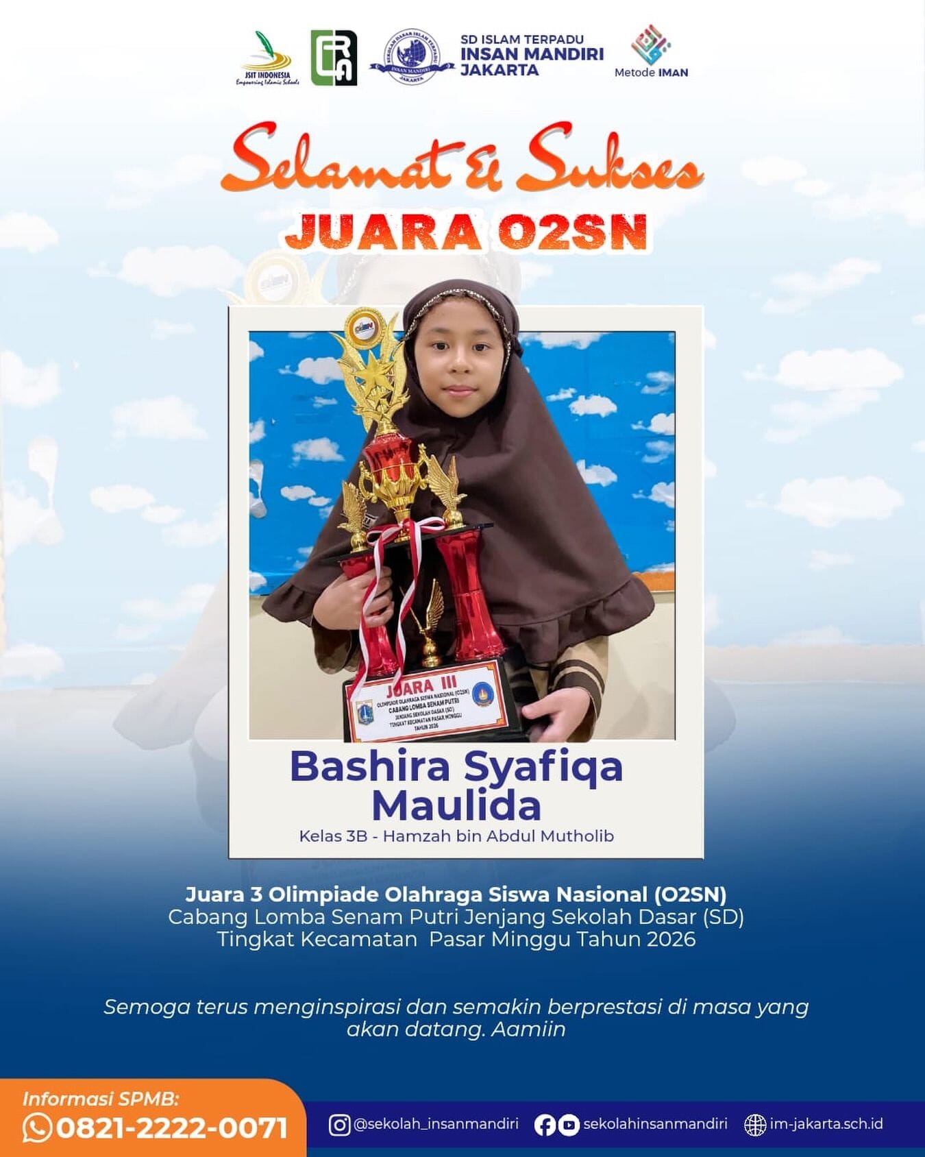 Siswi Yayasan Insan Mandiri Mulia Raih Juara Senam Artistik O2SN