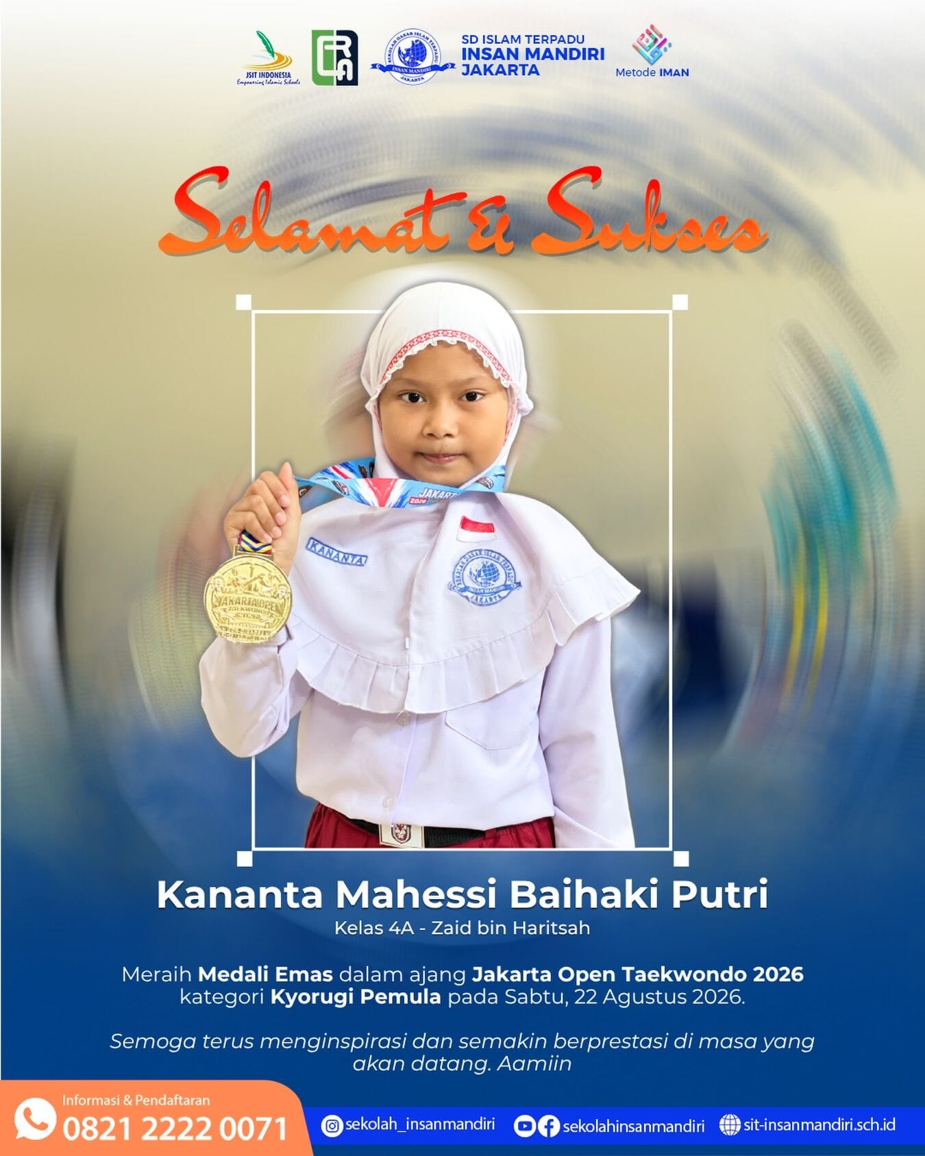 Dimas Raih Medali Emas Jakarta Open Taekwondo 2026