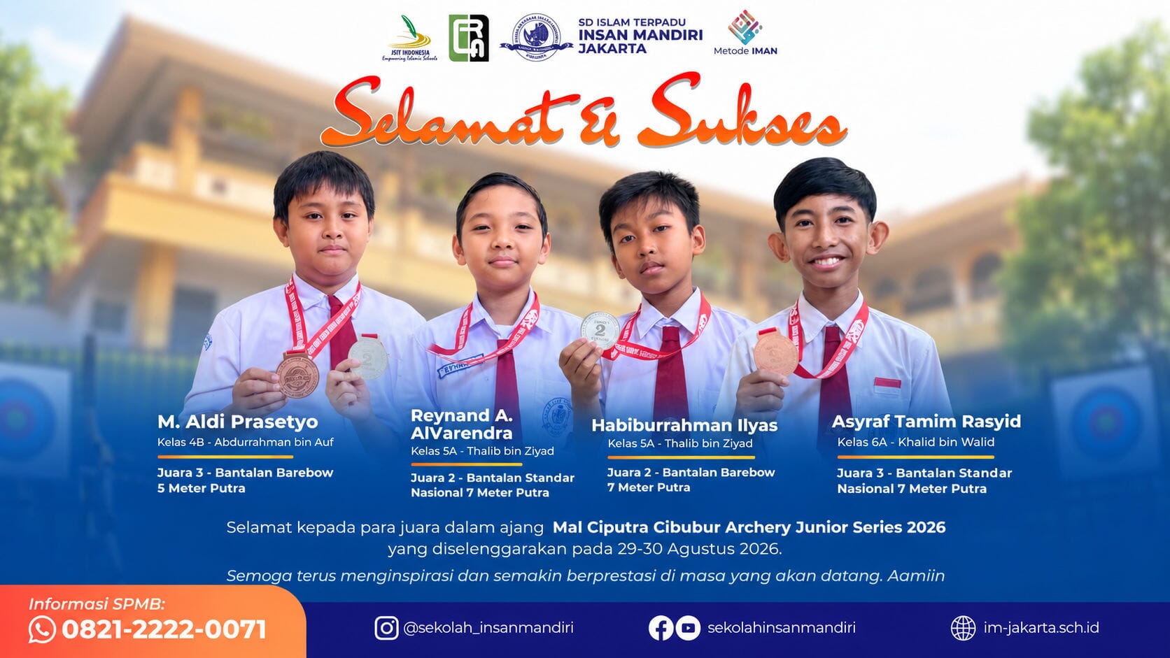 Empat Siswa Yayasan Insan Mandiri Mulia Raih Prestasi Panahan