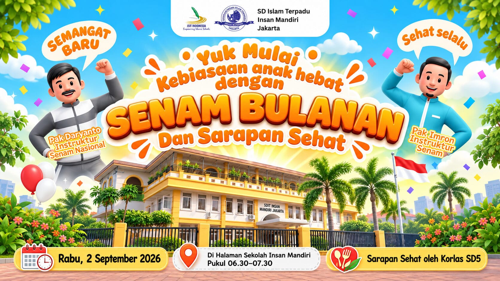 Senam Bulanan Yayasan Insan Mandiri Mulia Biasakan Siswa Hidup Sehat