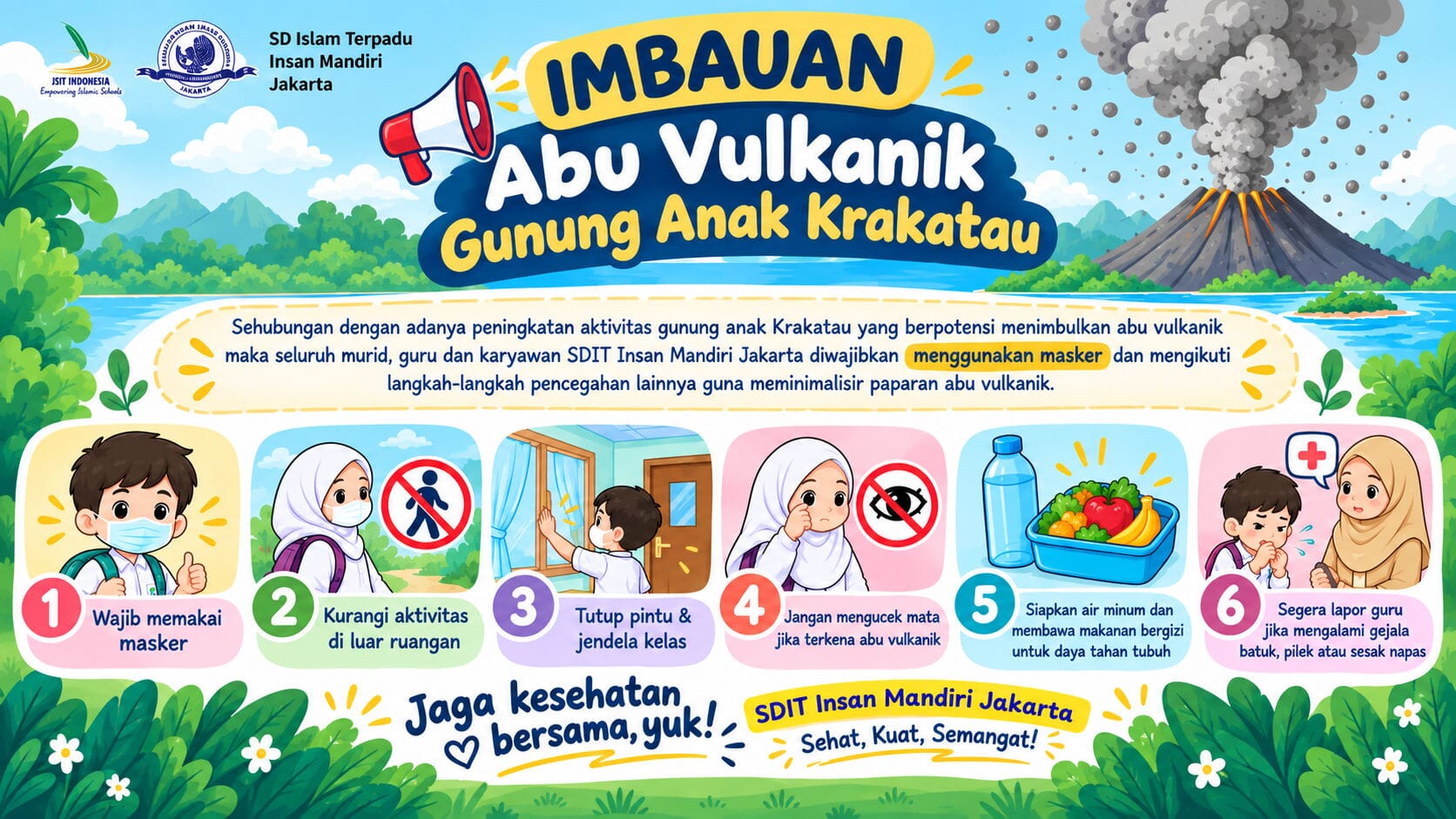 Antisipasi Abu Vulkanik Anak Krakatau di Lingkungan Sekolah