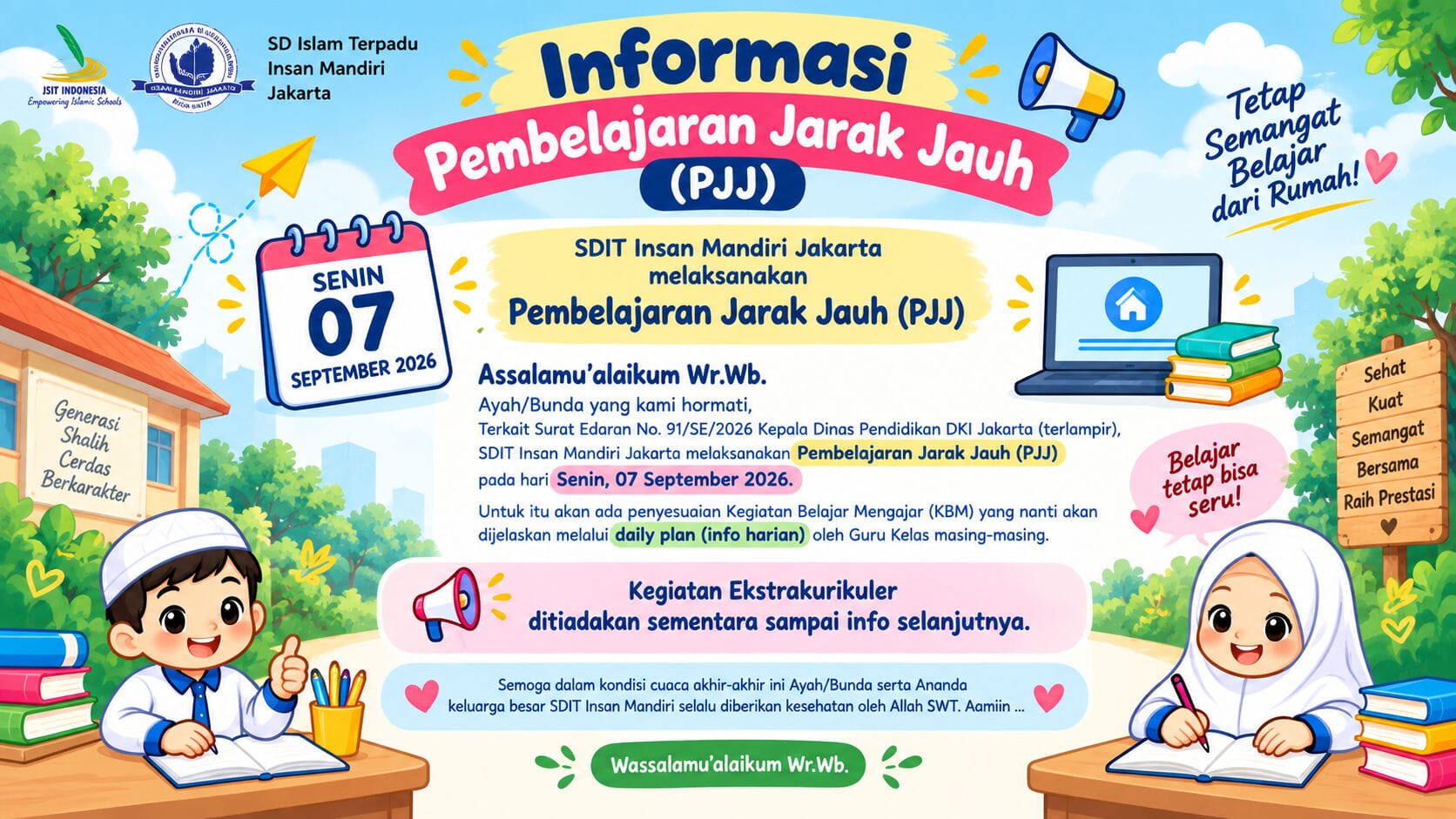 Yayasan Insan Mandiri Mulia Terapkan PJJ pada 7 September 2026