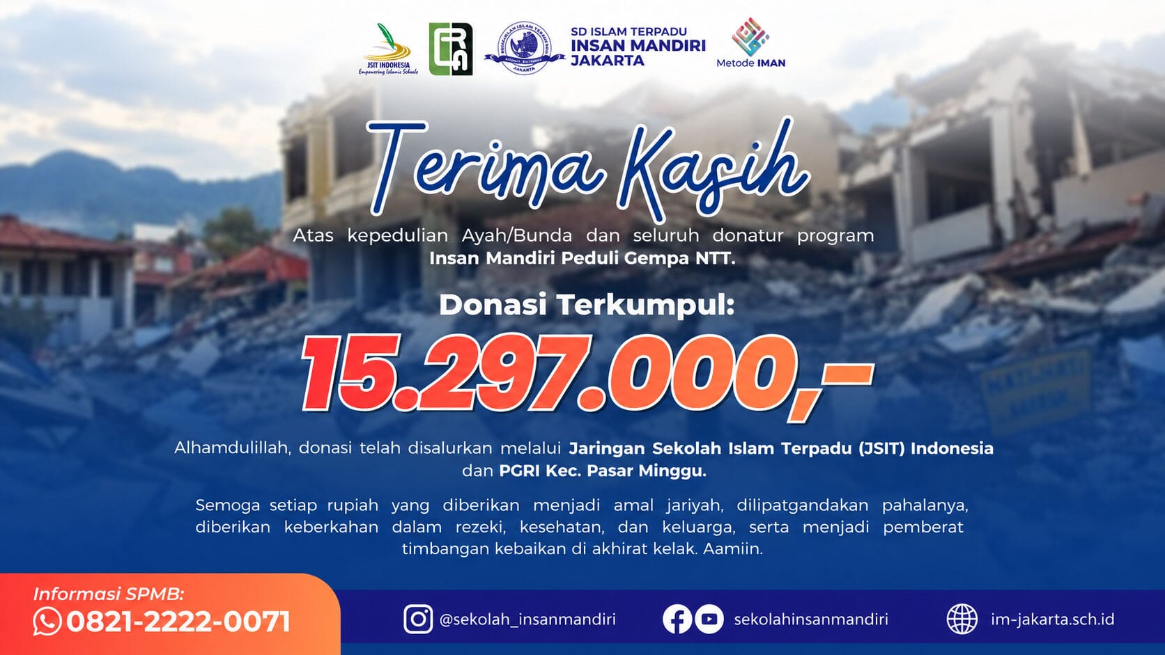 Kepedulian Warga Yayasan Insan Mandiri Mulia untuk Korban Gempa NTT